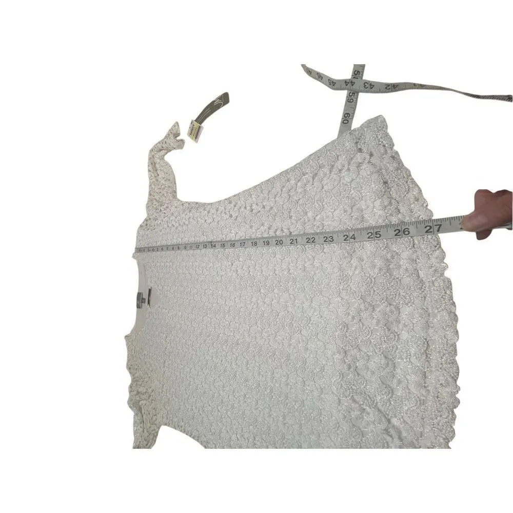 JM Collection Womans embroidered top Sz M Bright White NWT - Image 7