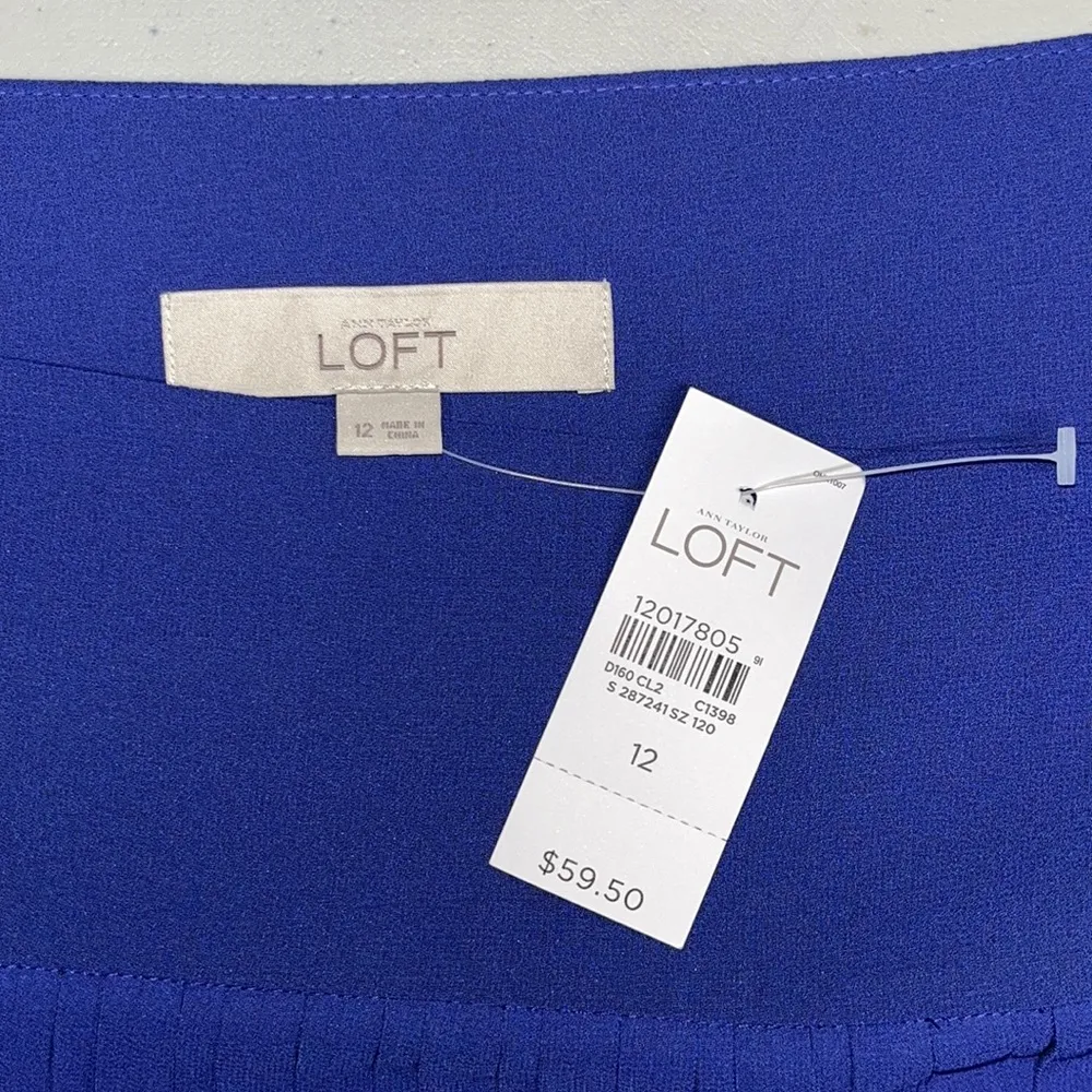 Ann Taylor Loft NWT Size 12 Purple Fully Lined Pleated A-Line Skirt - Image 4