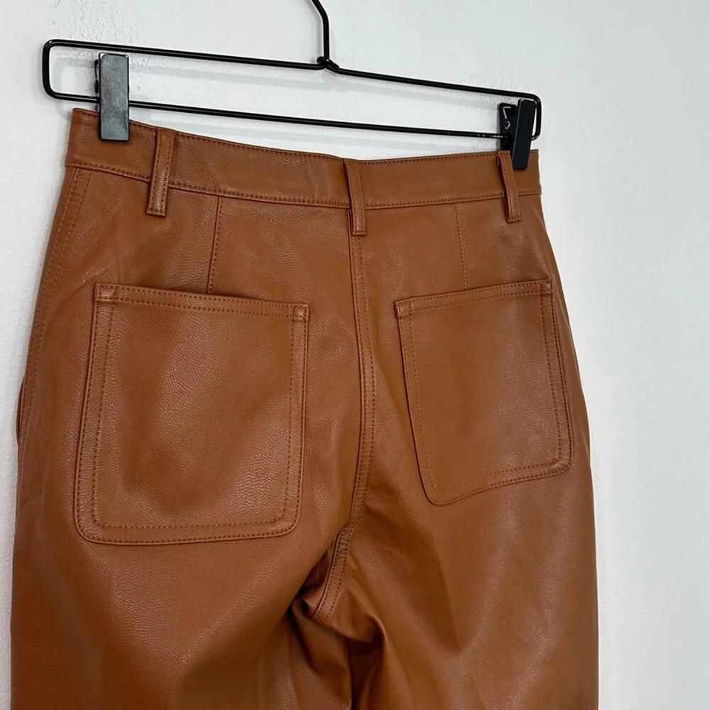 Aritzia Wilfred Free Lucy Pant Camel Vegan Leather Size 2 Neutral Capsule - Image 5