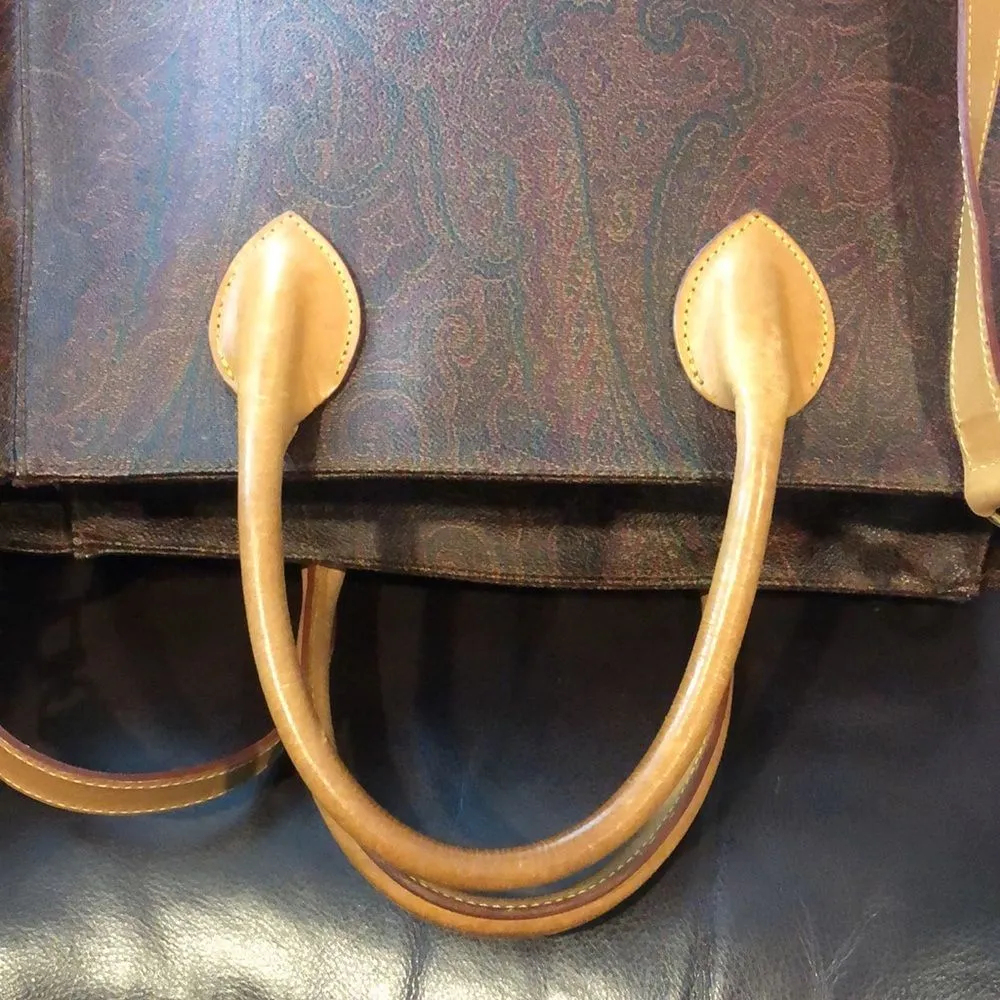 ETRO Milano Red Paisley Top Zipper Crossbody Shoulder Bag Stunning Condition - Image 16