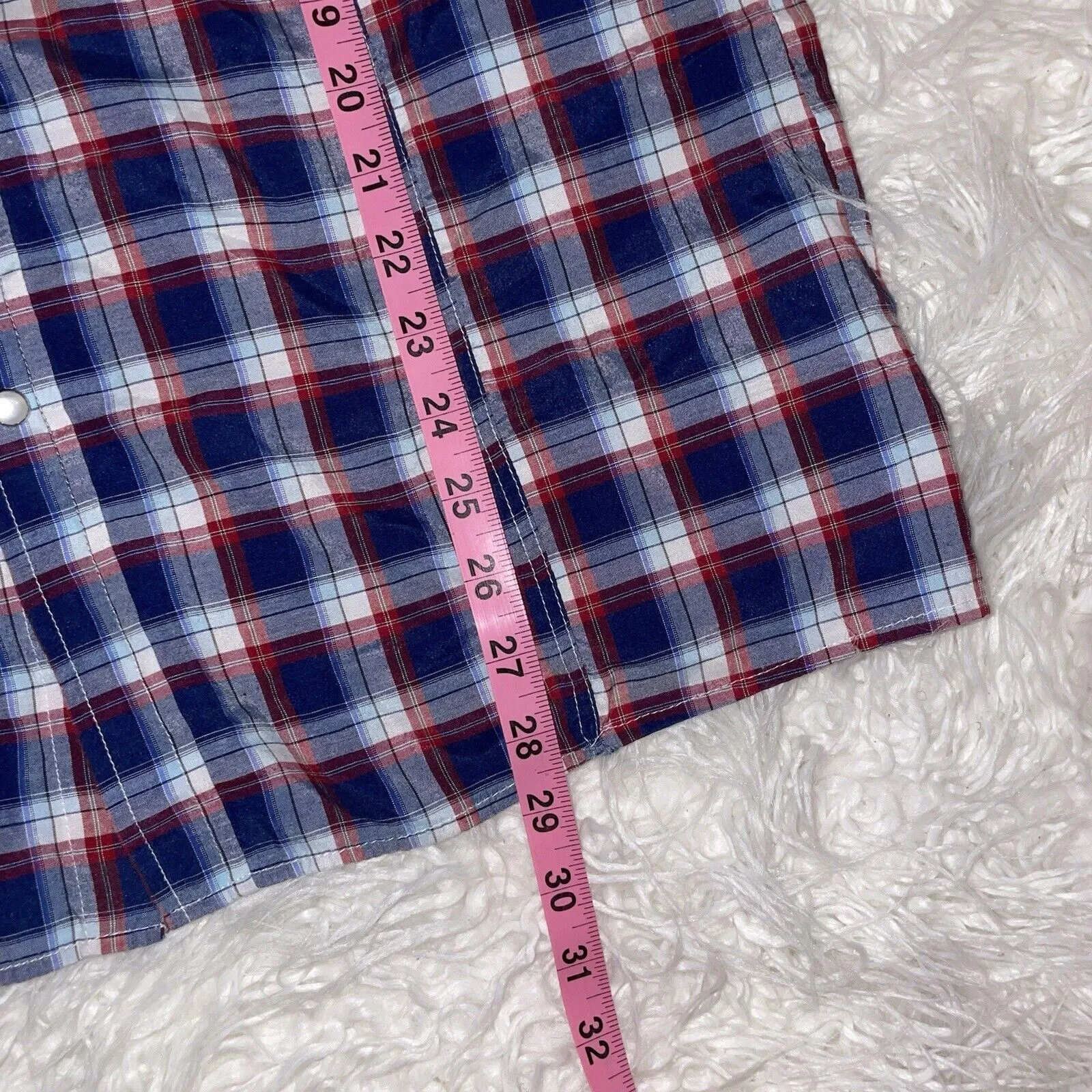 Sovereign Code Shirt Button Down Large Pearl Snap Western Style Red White Blue - Image 4