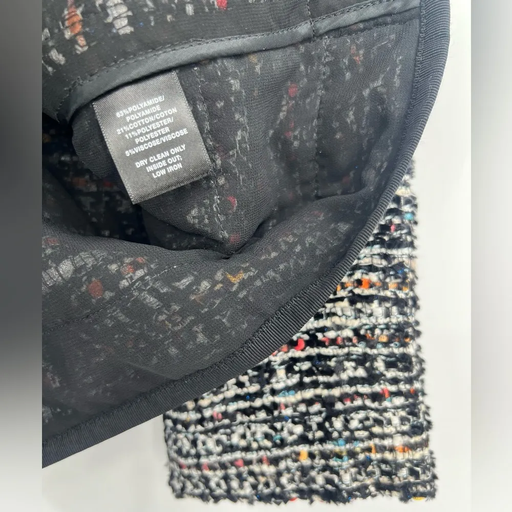 Lafayette 148 Keaton Tweed Blazer Jacket Rainbow Multicolor Pockets Black Petite - Image 15