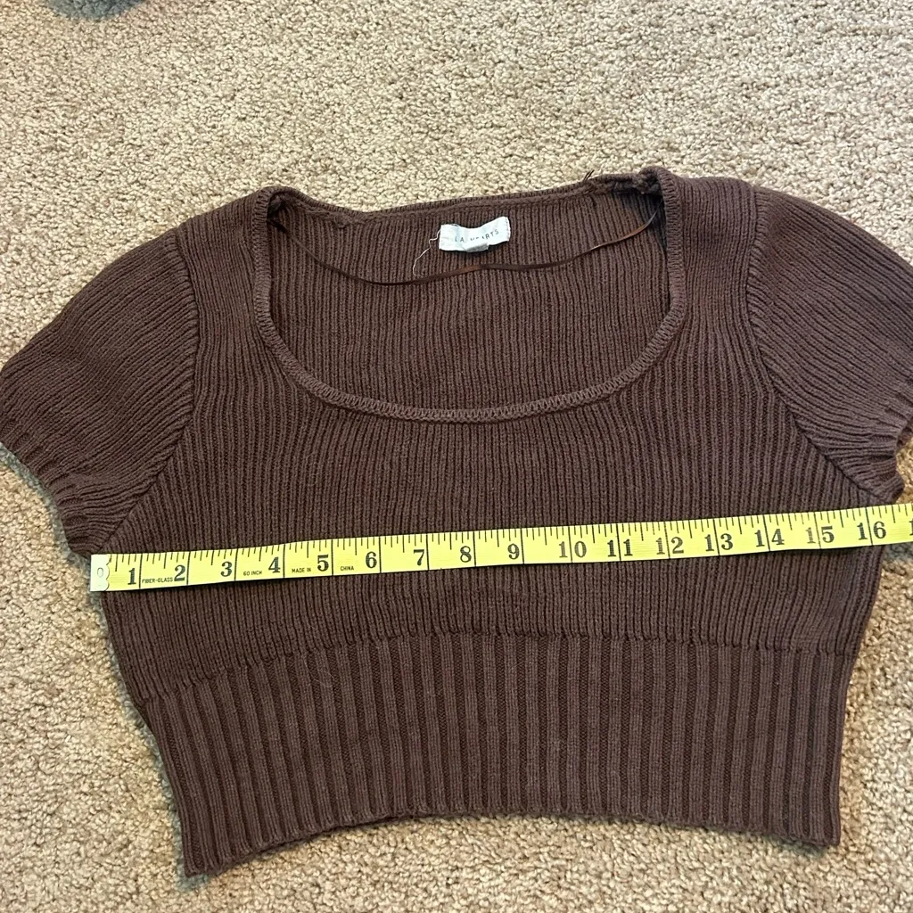 La Hearts Brown Crop Top Size Small - Image 6