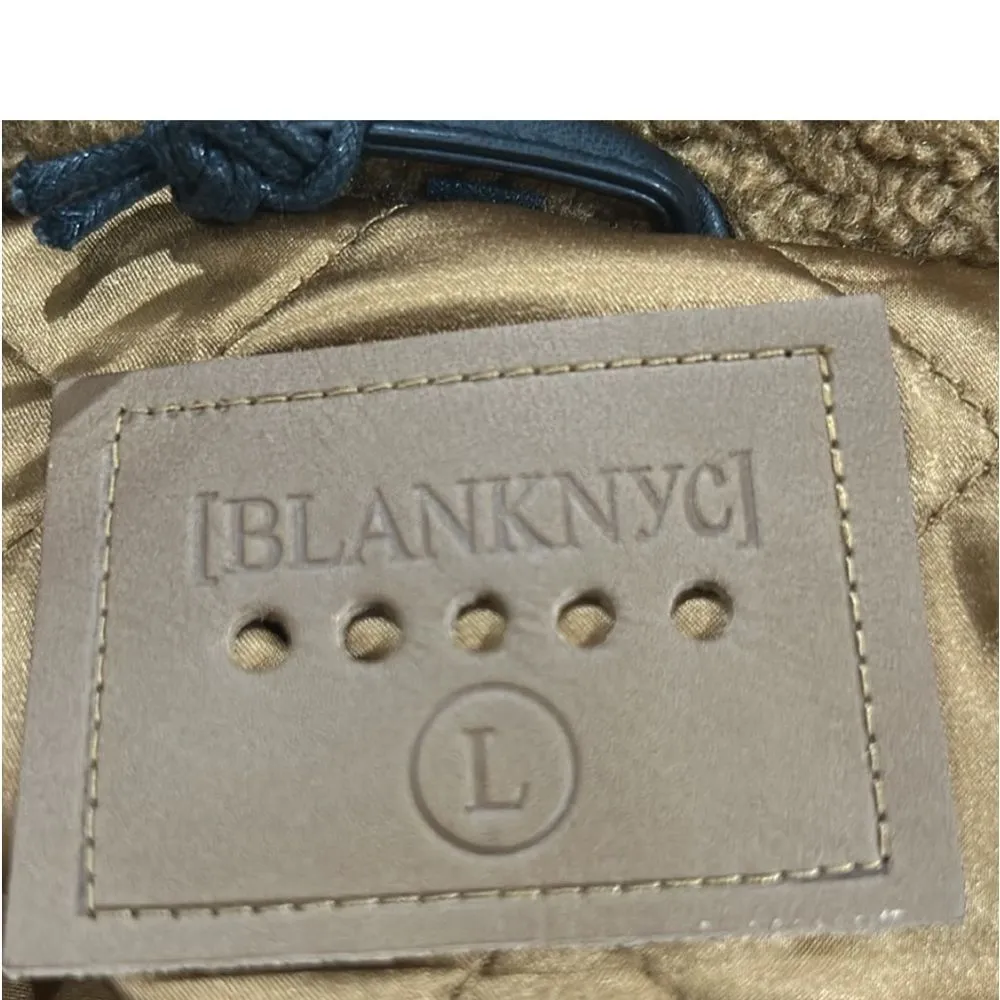 Blank NYC Sherpa Moto Jacket W/ Removable Hood & Belt Brown Size Small NWT - Image 3