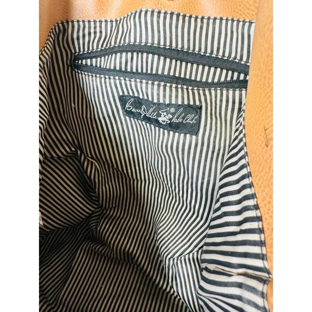 BEVERLY HILLS  POLO CLUB Brown Braided Handle Large Size Tote Handbag - Image 2