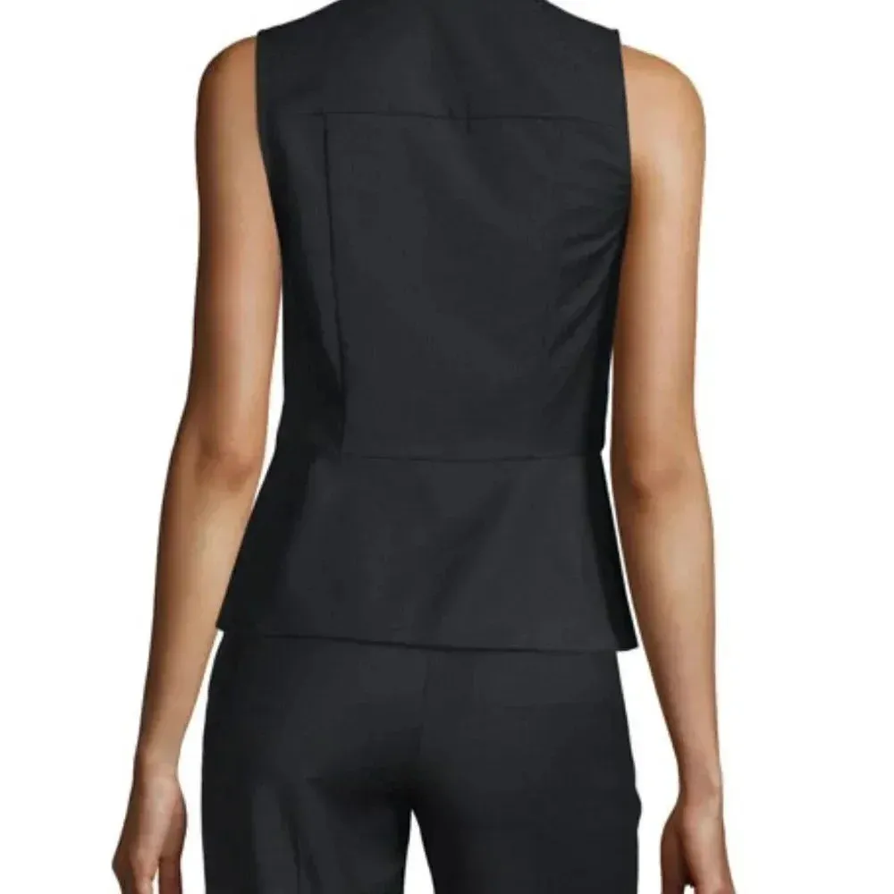 THEORY Etia Continuous Sleeveless‎ Black V-Neck Wool Blend Shell - Image 5
