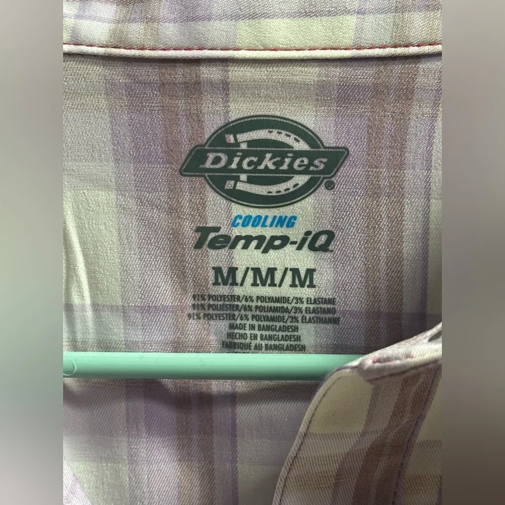NEW Dickies Cooling Roll-Tab Work Shirt in Purple Rose Hillside Plaid Women’s M - Image 5