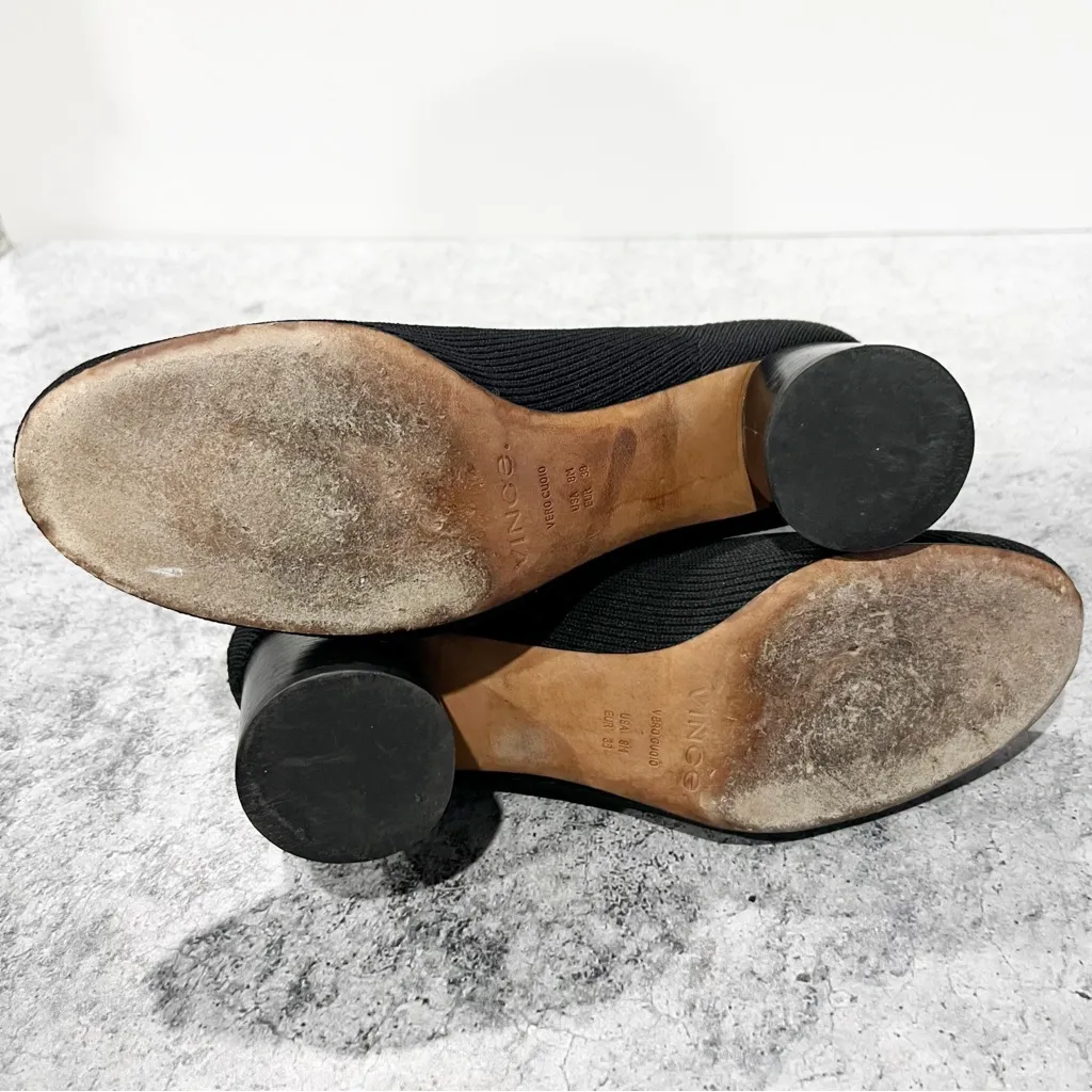 Vince Tasha Black Knit Modern Sock Bootie Size 8 - Image 7