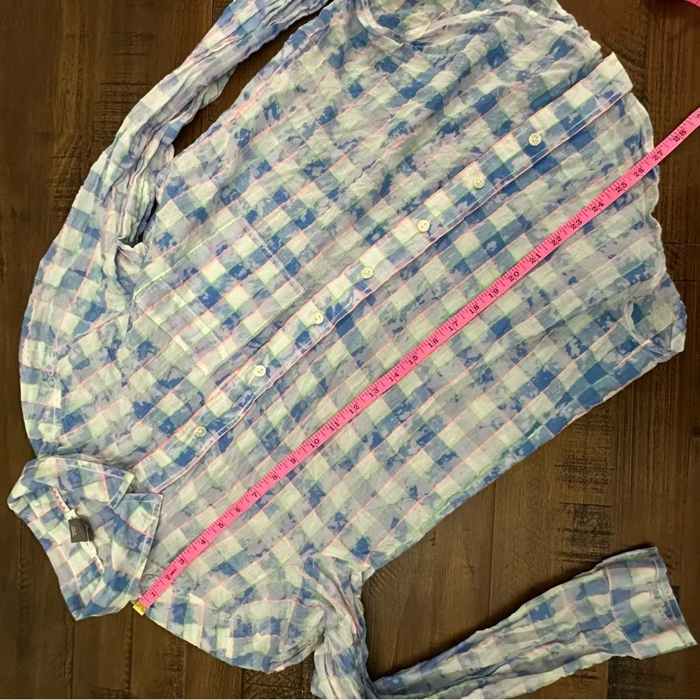 Pilcro Anthropologie Blue Tie Dye Buttondown Shirt X-Small XS‎ - Image 9