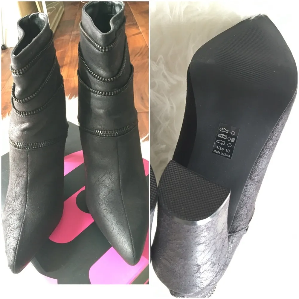 Michael Antonio  Crackled PU Leather Booties NWB - Image 2