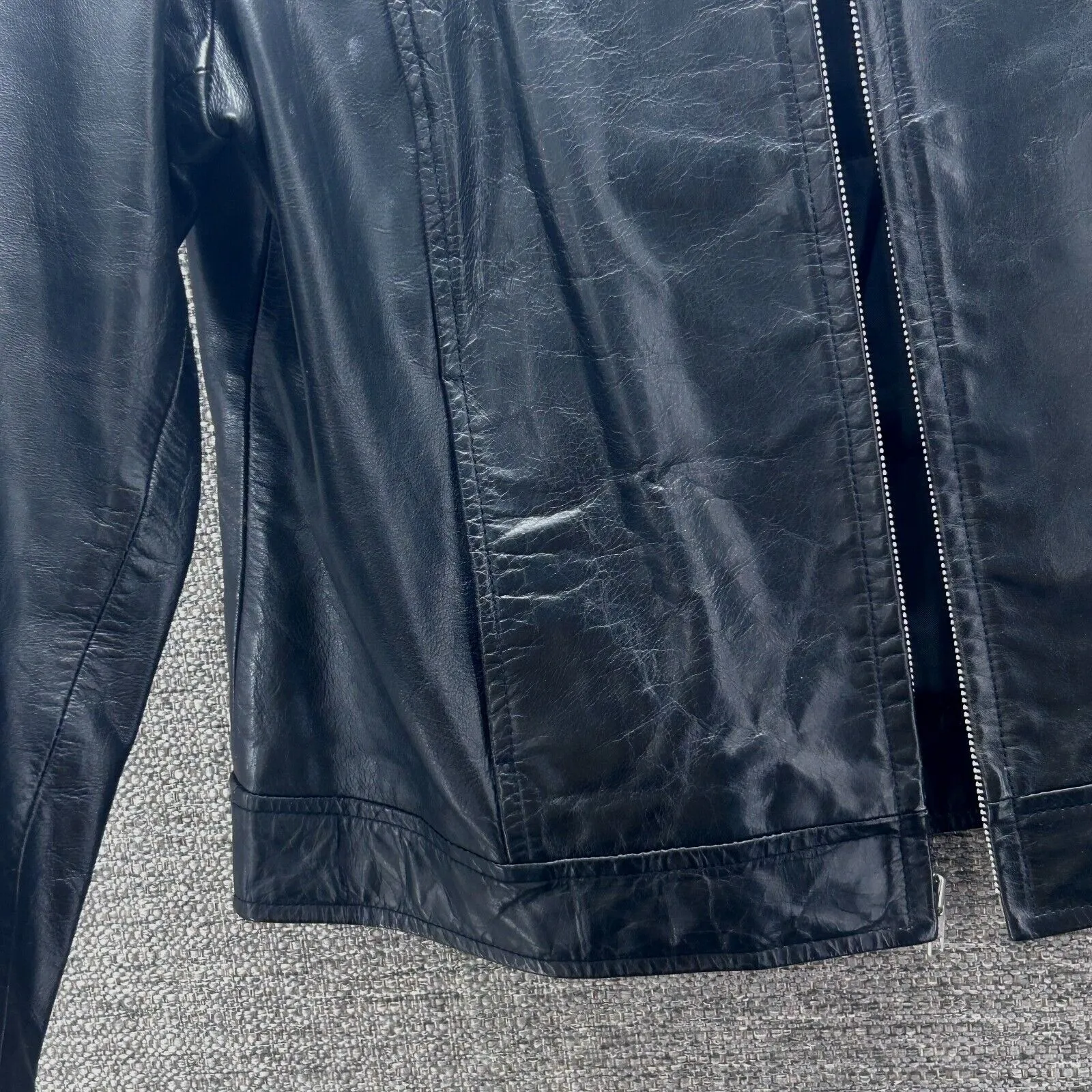 Old‎ Navy Leather Moto Jacket Black Large - Image 4