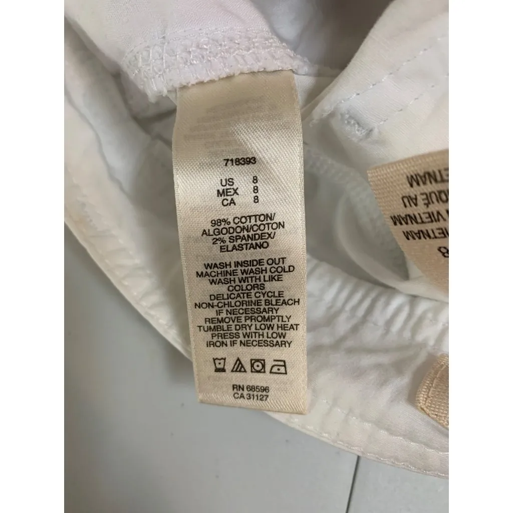 DKNY Jeans Womens White Drawstring Hem Pants Size 8 - Image 10