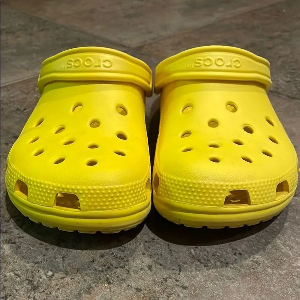 CROCS Yellow Waterproof Clog Sandals Shoes Unisex Size M7 W9 - Image 4