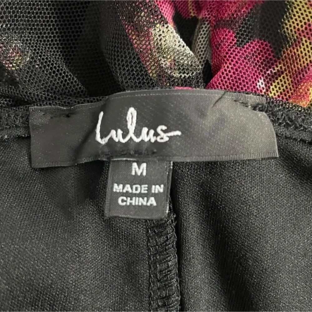 Lulus Size Medium  Top Blouse Long Sleeve Floral Ruched - Image 7