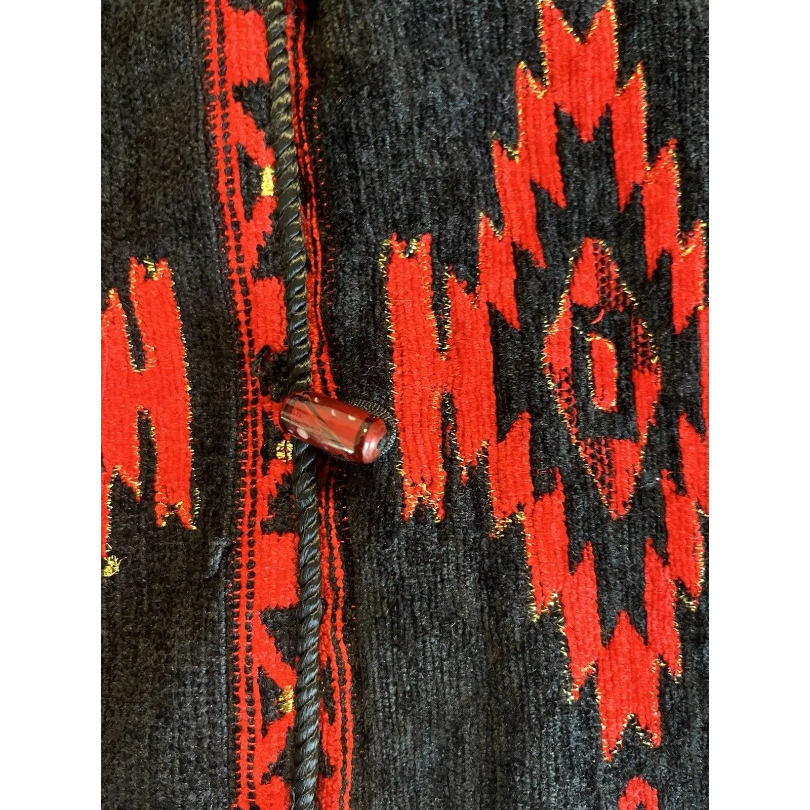 Julia Kim Sweater Jacket Size 1x Boho South Western Toggle Button Black - Image 4