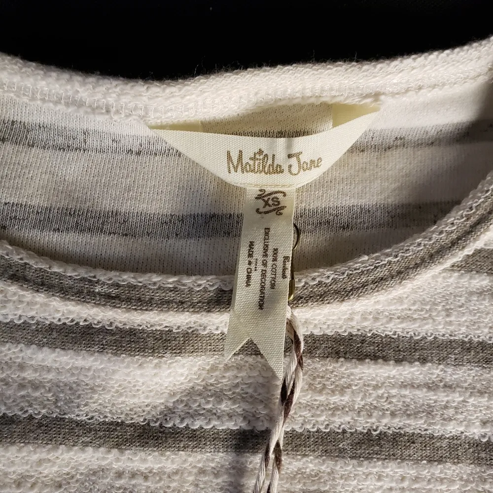 Matilda Jane Classic With A Twist High-To-Low Knit NWT Sweater Blouse Striped XS - Image 4