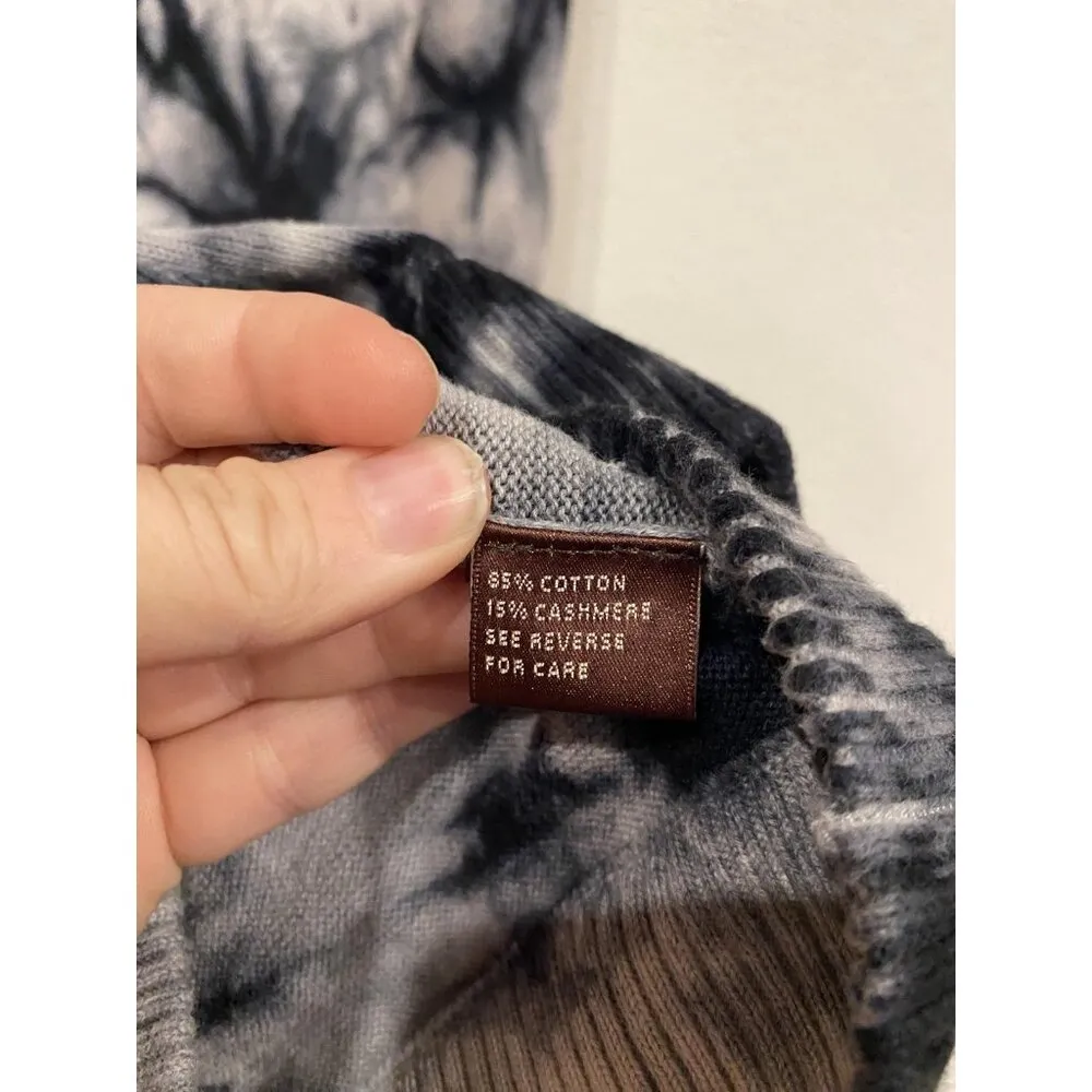 525 America Sweater Womens Medium Black Gray Tie Dye Embroidered Floral Pullover - Image 6