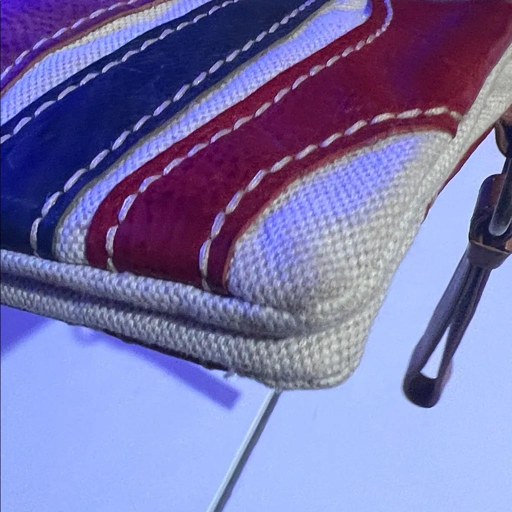 Frye leather and canvas multicolored clutch wristlet Tan - Image 8