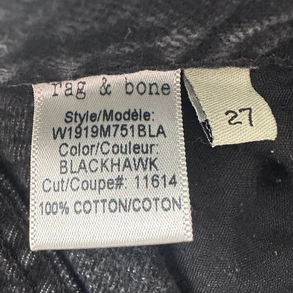 Rag & Bone Jean Shorts Womens 27 Black Mid Rise Exposed Button Fly Festival - Image 13