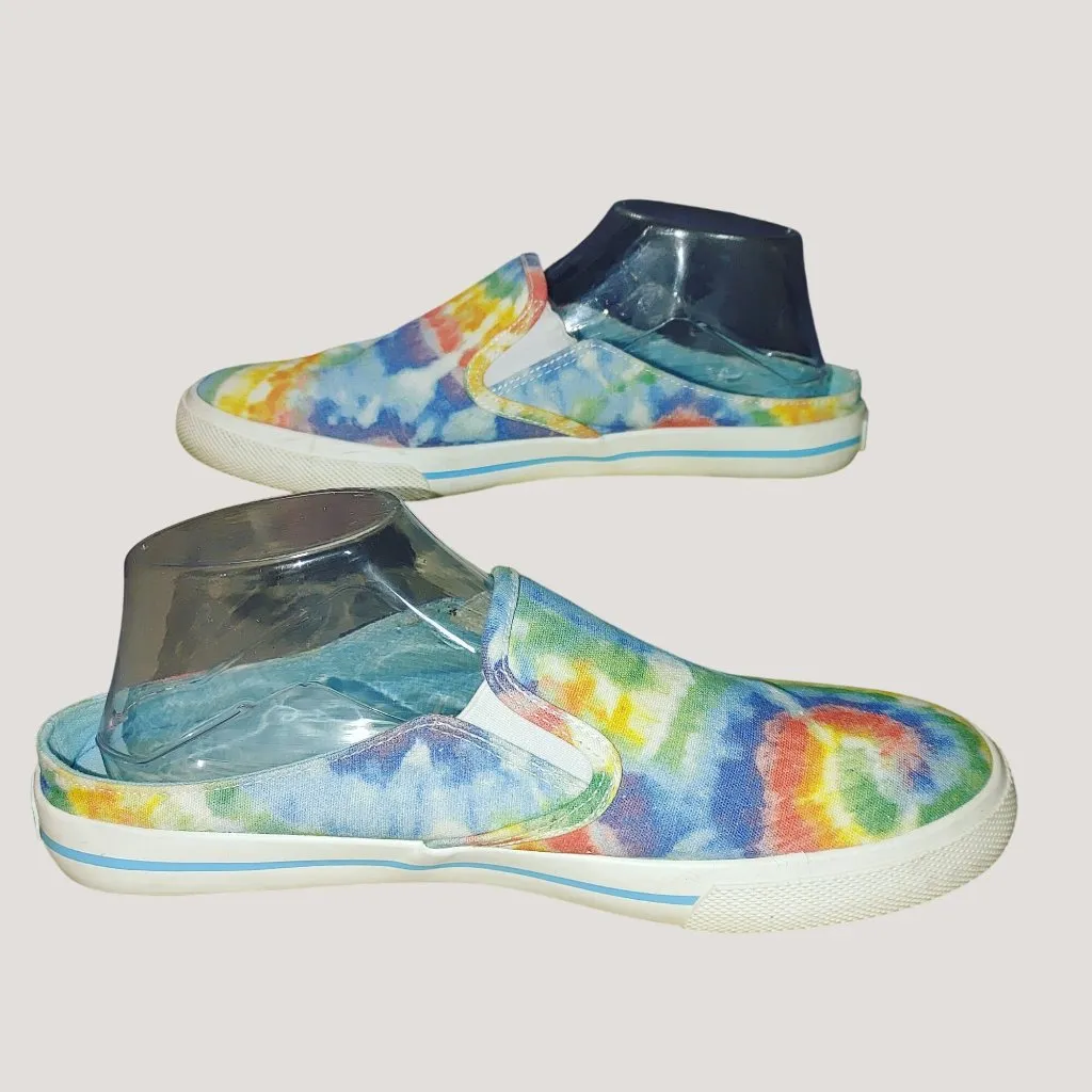 Margaritaville Slip On Shoes 9.5 Tie Dye Canvas Vibrant Color Comfortable Casual Blue - Image 9
