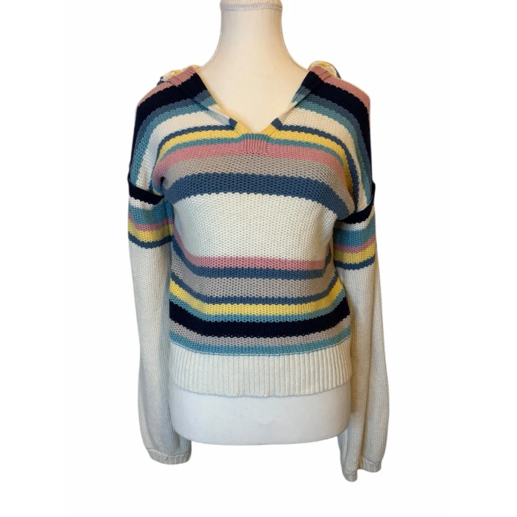 Frame Striped Drop Shoulder Hooded Sweater Sz M ASO We Were Liars - Image 2