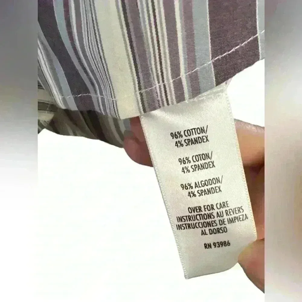 Casual Corner Stretch Ruffled Button Up Longsleeve Shirt size M. Purple Size M - Image 6