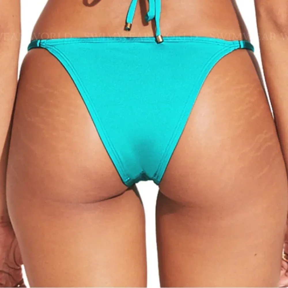 VITAMIN A SOL STRAPPY WRAP-MOSS ADJ SIDE STRING BIKINI BOTTOM Size XS - Image 2