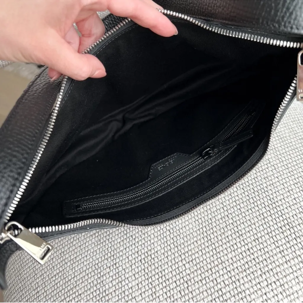 NWOT Versace Medium Medusa Zip Leather Hobo Shoulder Bag in Black and Silver - Image 9