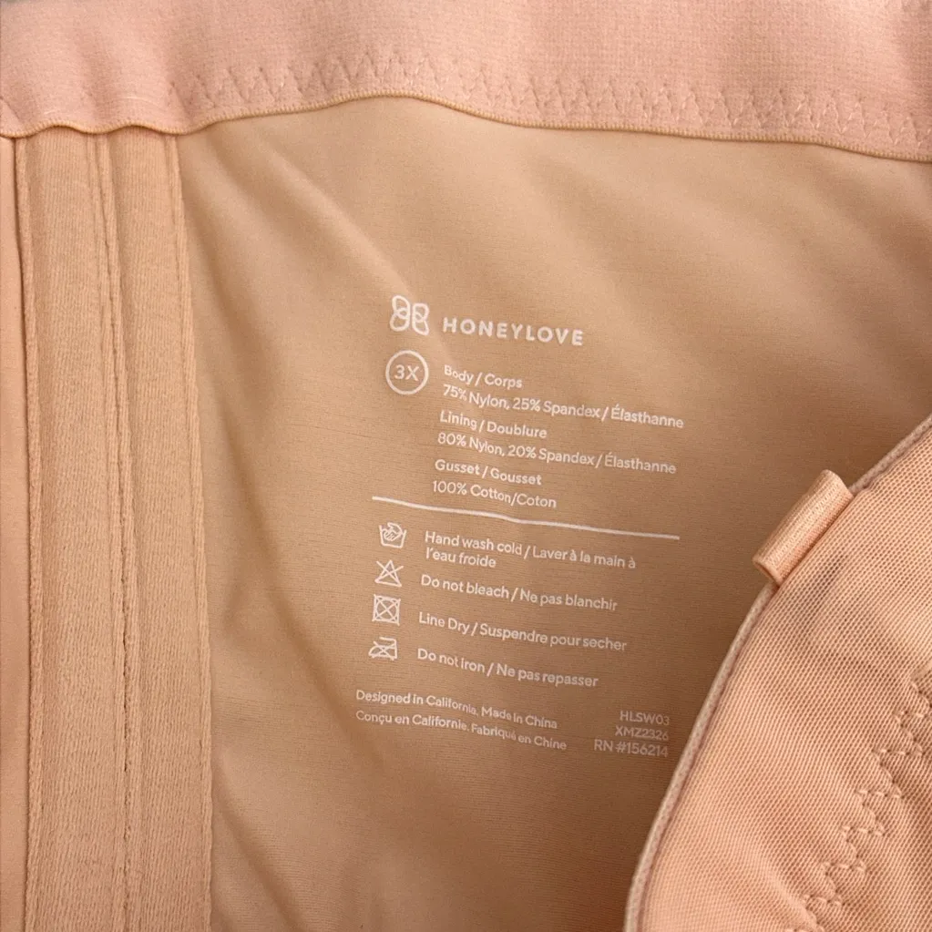 Honeylove SuperPower Short HLSW03 Plus Size 3X Blush Shapewear Shaper Pink - Image 6