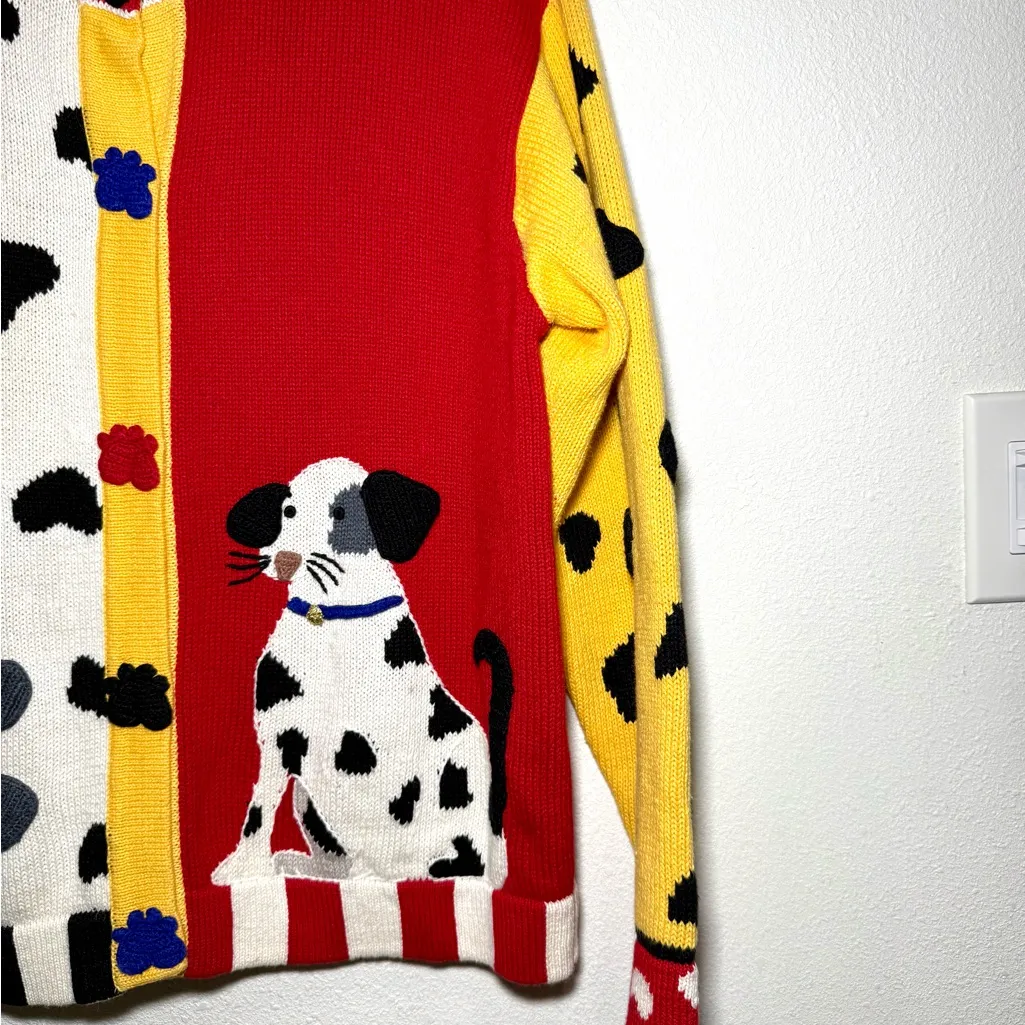 Vintage chunky knit Sweater/Cardigan size large Red - Image 3