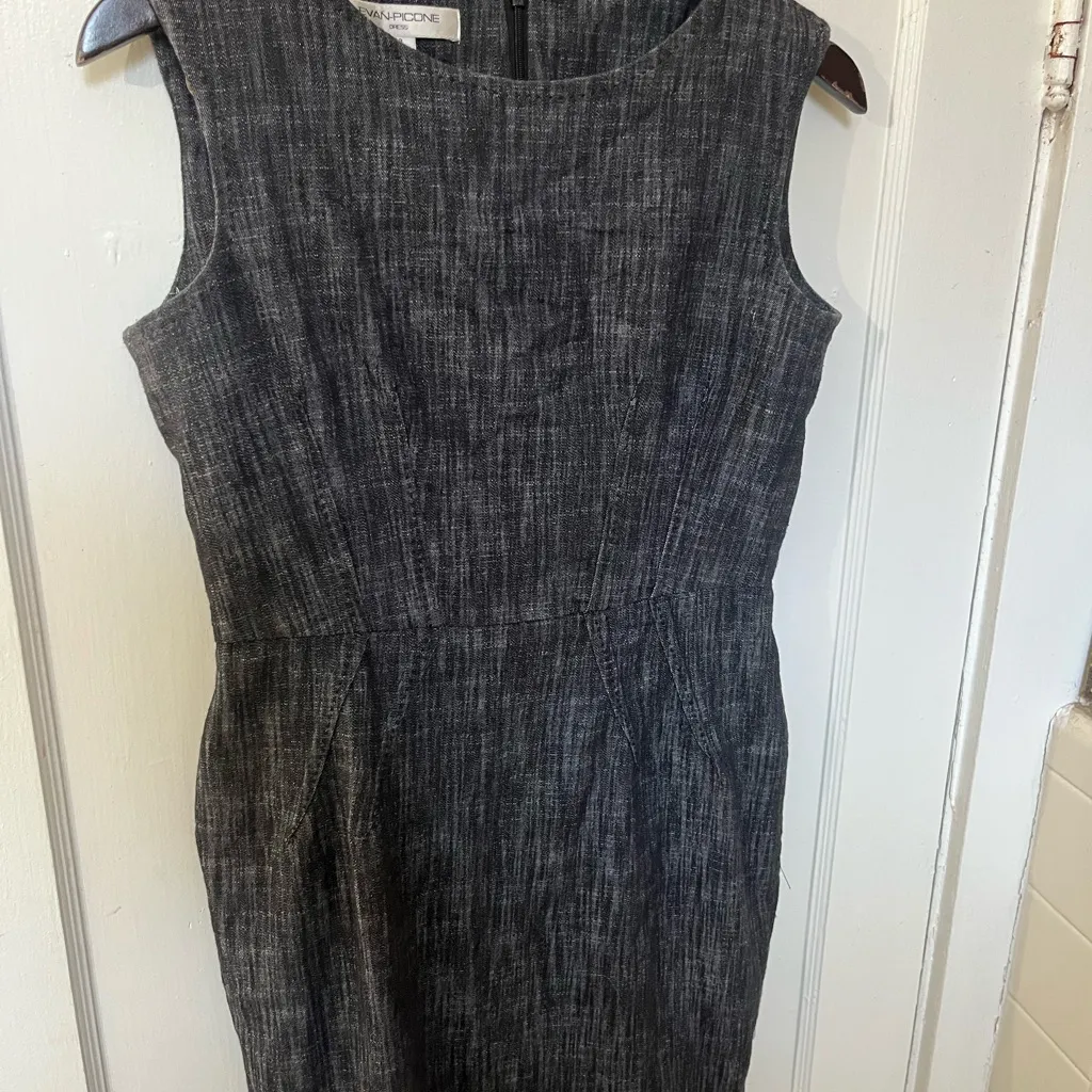 Evan Picone Charcoal Sleeveless Midi Dress - Image 4