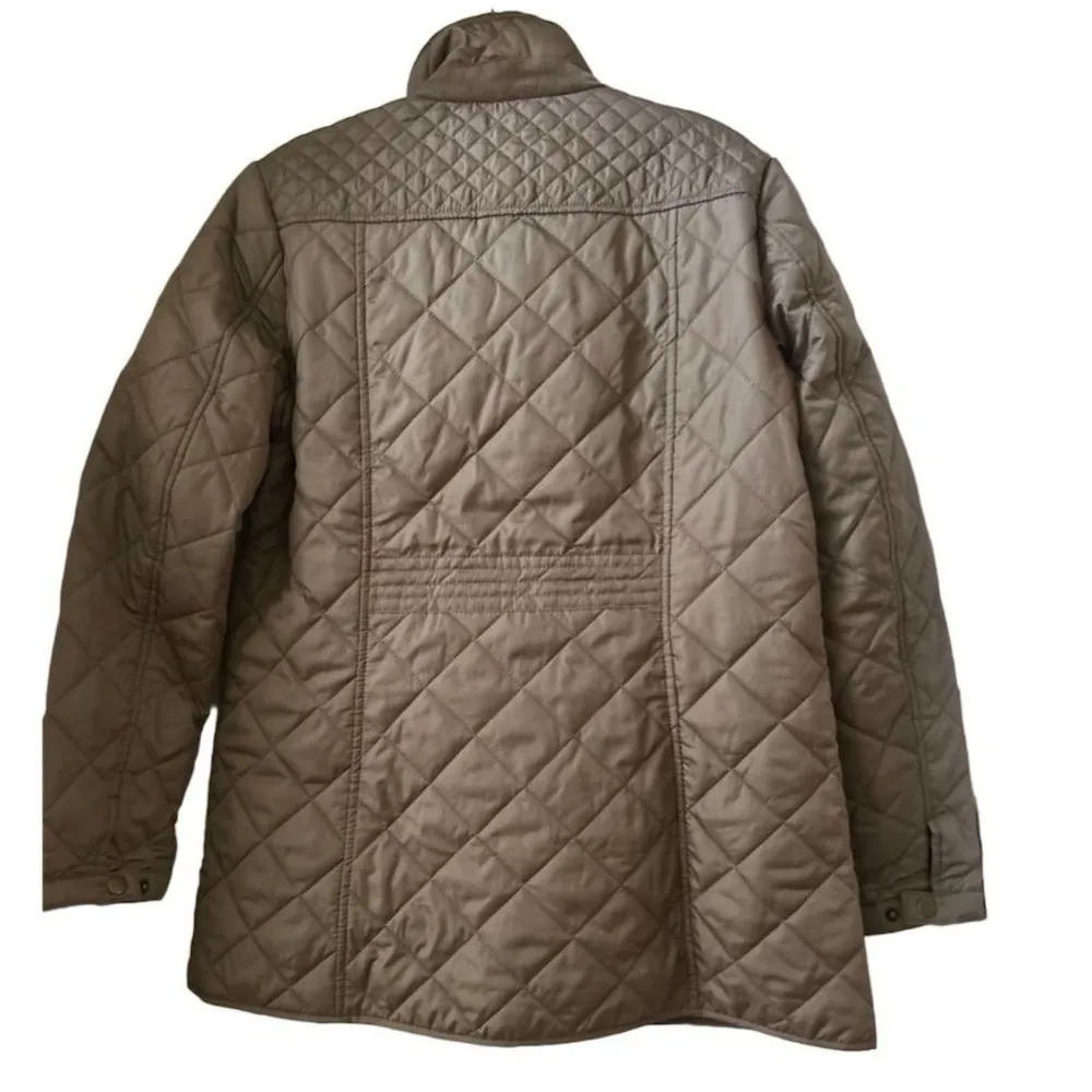 Appleseed's Women's Quilted Jacket Brown Size S High Collar Two Front Pockets - Image 6