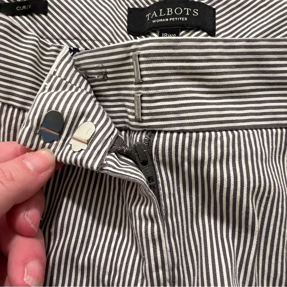 Talbots Curvy Chino Pant Gray White Pinstripes 18WP - Image 5