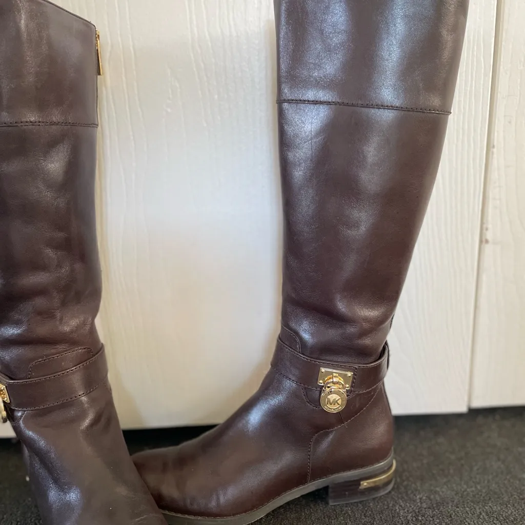 MICHAEL Michael Kors Hamilton Tall Brown Riding Boot - Image 10