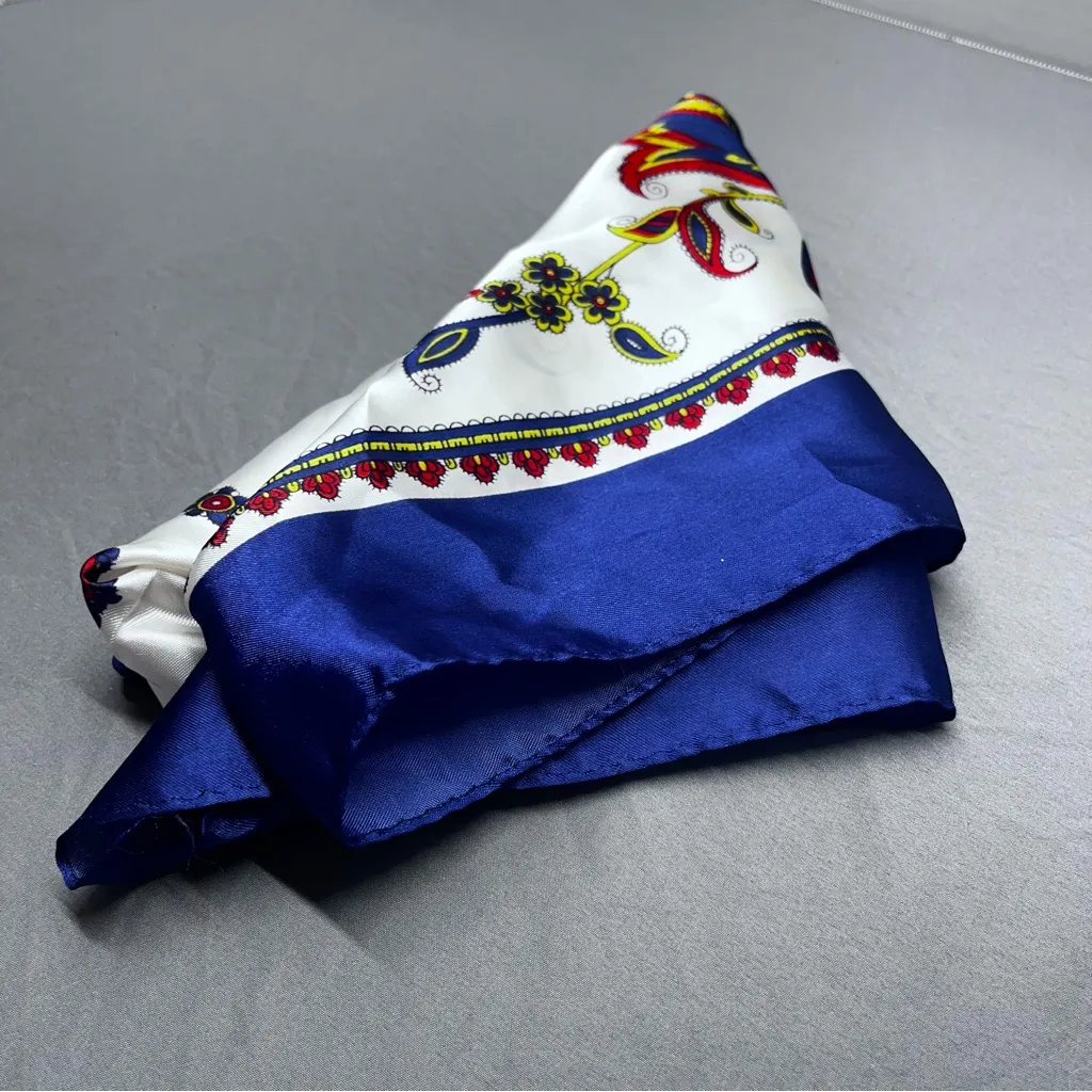 Vibrant Paisley Silk Scarf Blue - Image 6