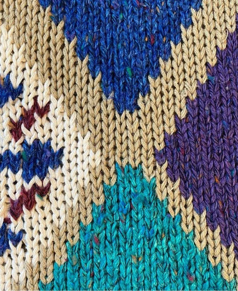 Vintage 90s Unisex Finalist Knitwear Diamond Pattern Sweater Size undefined - Image 6