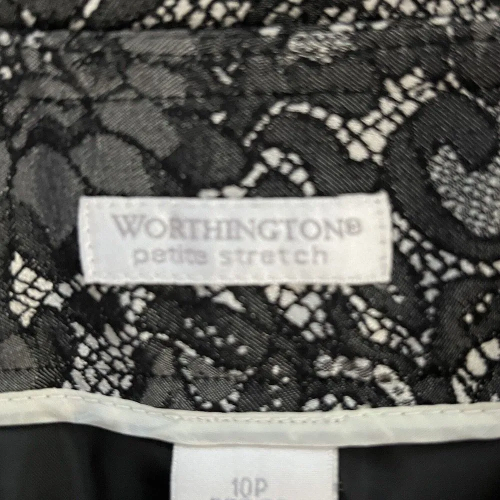 Worthington Skirt Womens 10 Petite Black Lace Print Romantic Career Party Office - Image 4