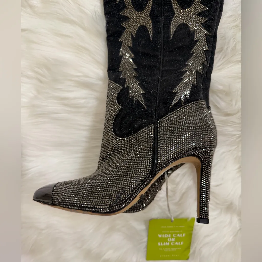 Gianni Bini Katyanna Rhinestone OTK Boots Black 5 NWT - Image 6