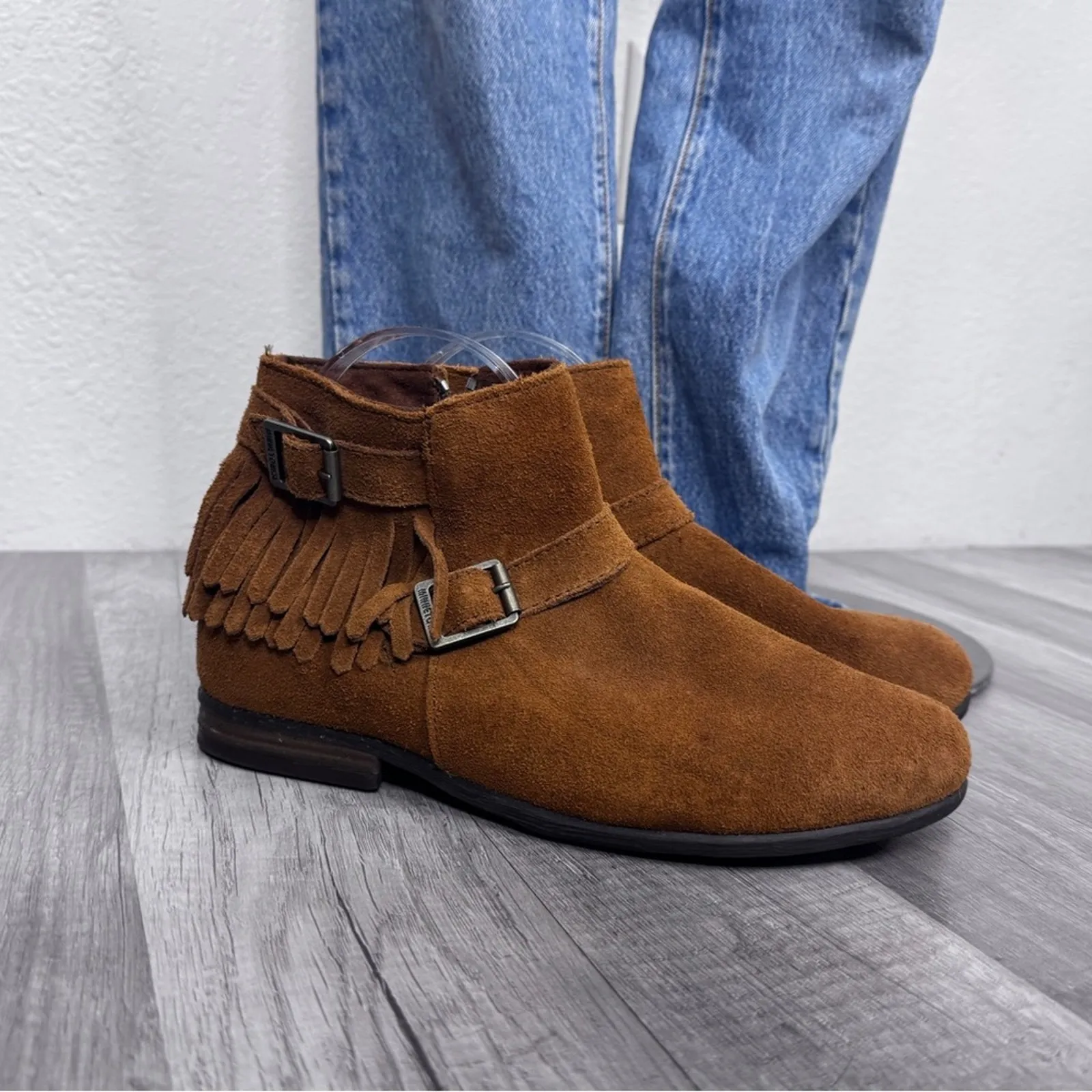 Minnetonka Rancho Fringe Suede Leather Ankle Booties Size 8 1/2 - Image 5