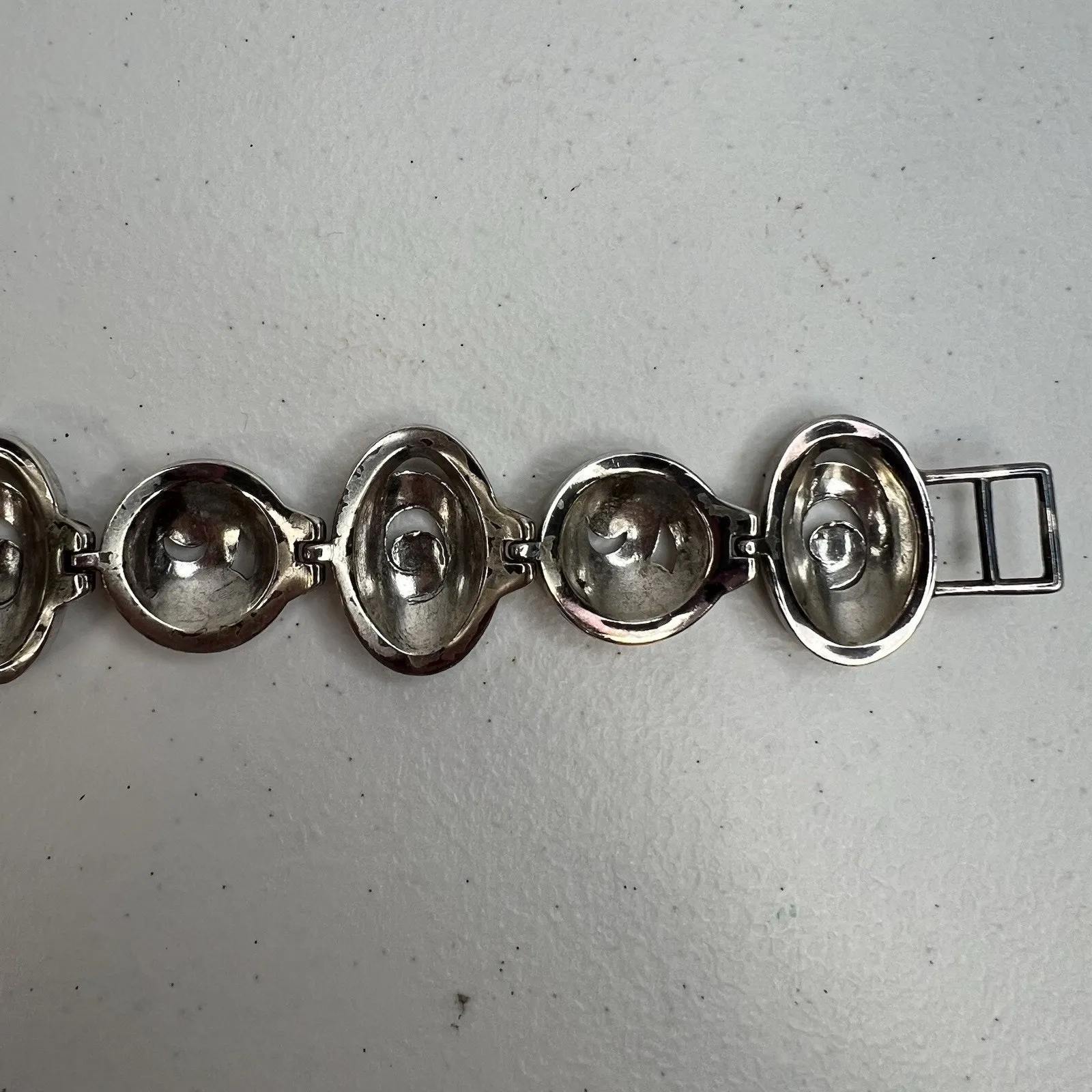 Brighton  Swirl Round Link Bracelet Box Closure Chunky Silver Tone 8” Extension - Image 6