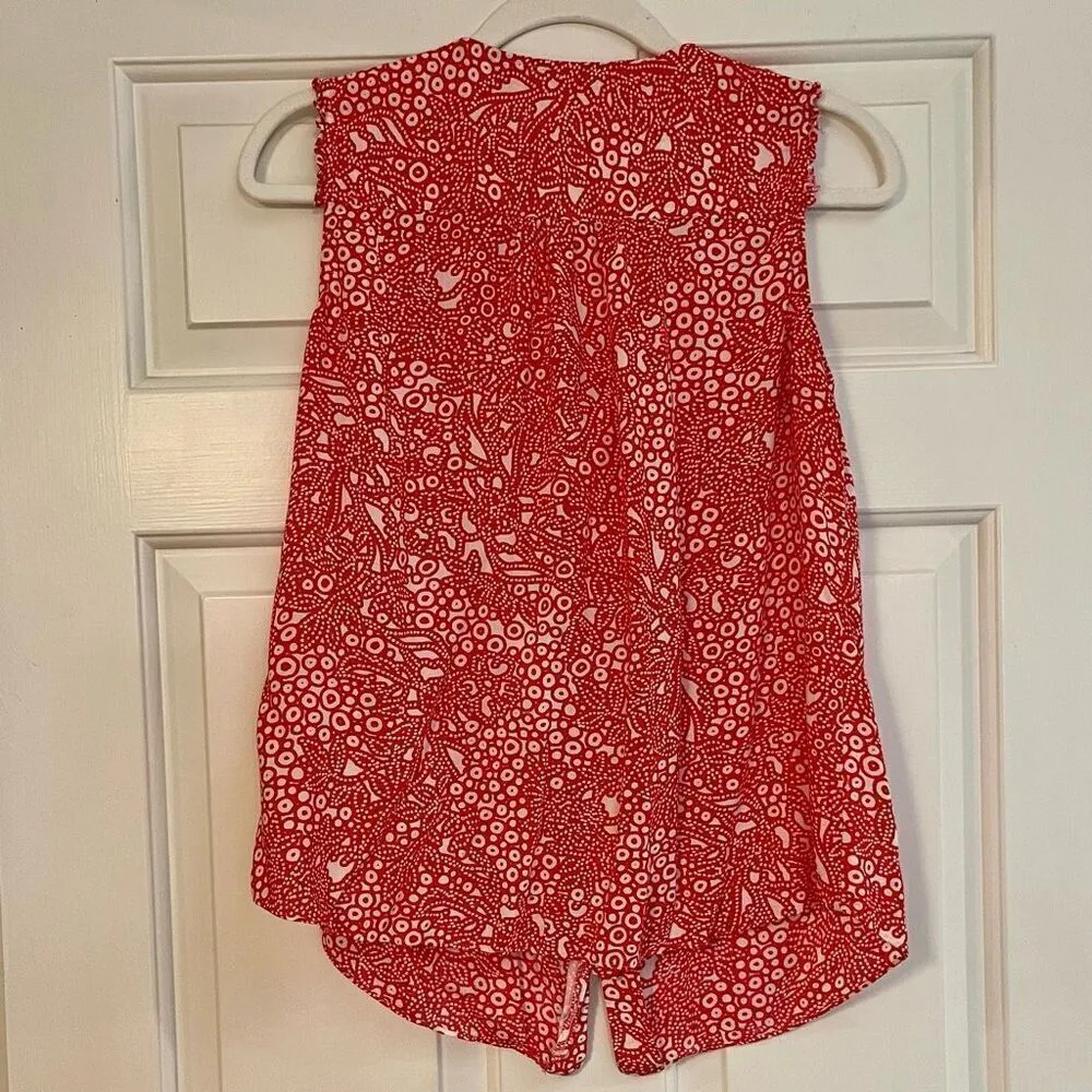 Izod Floral Sleeveless Blouse Medium - Image 2