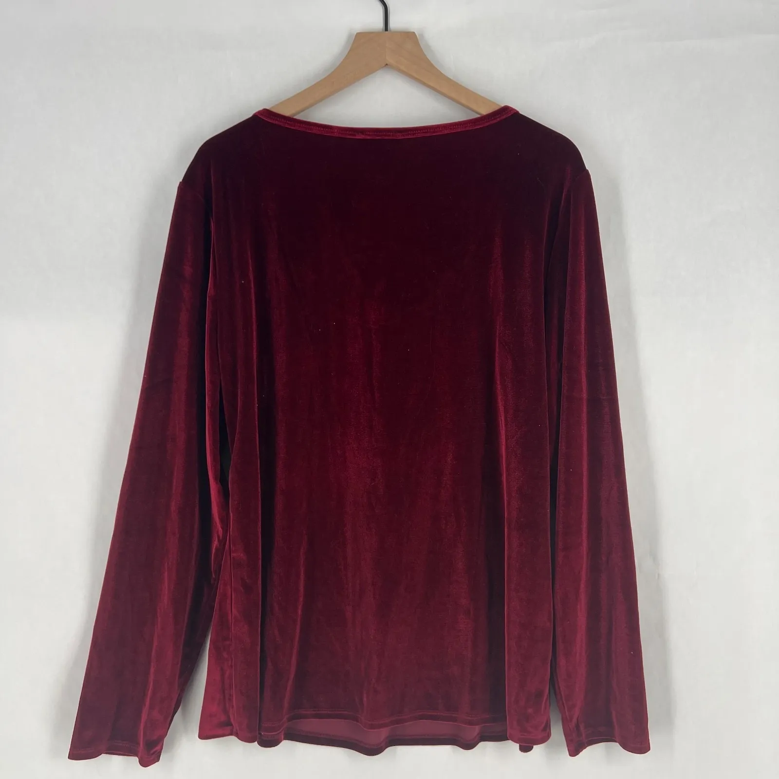 Hot Topic Womens Top 3X Burgundy Stretch Velvet Pentagram Strappy Emo Goth Witch - Image 6