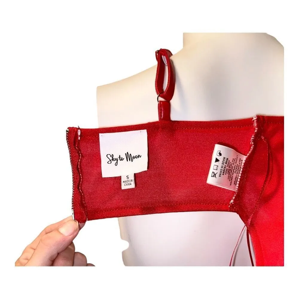 Sky To Moon Sexy red cropped corset size small​​​​ - Image 9