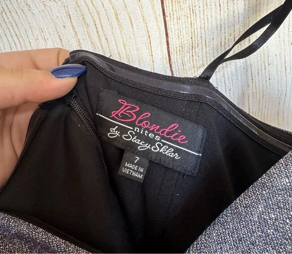 NWT Blondie Nites Party Social Glitter Iridescent Mini Prom Homecoming - Image 7