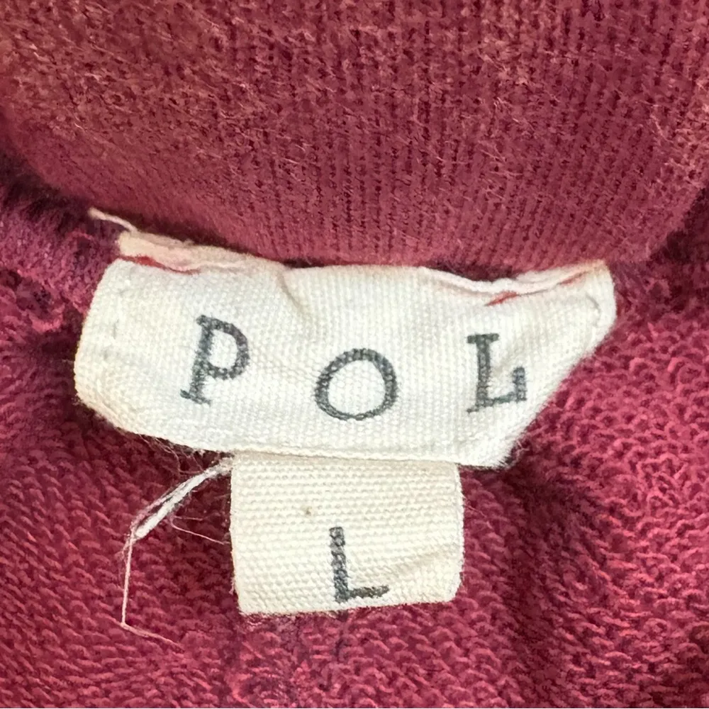 POL  Burgundy Distressed Joggers with Drawstring‎ Size Large NWOT - Image 6