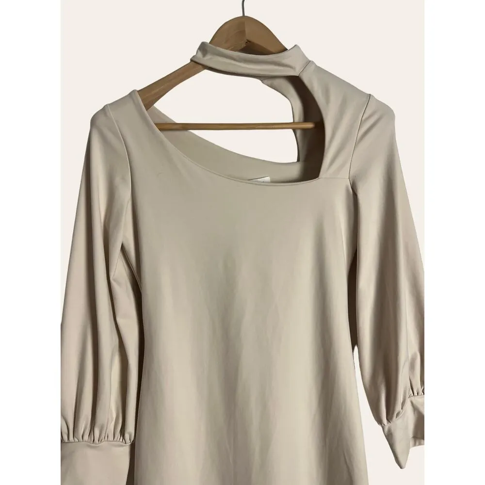 REVOLVE Susana Monaco Cream Long Sleeve Asymmetrical A-Line Mini Dress Size S - Image 6