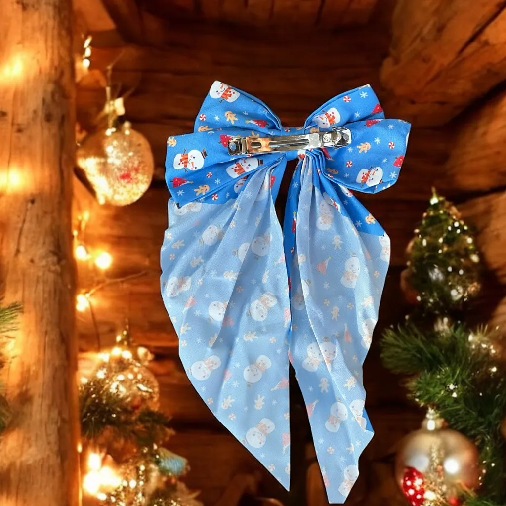 Snowman festival Salior Hair Bow For Mamas or Teens - Image 7