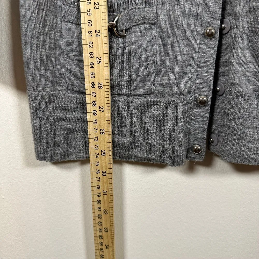 White House Black Market 100% Merino Wool V Neck Button Cardigan‎ - Image 9