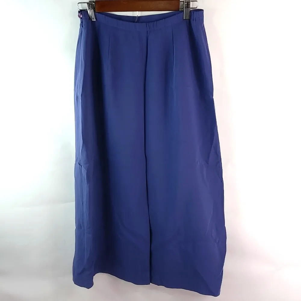 Talbots 8 Silk Pewter Purple Silk Midi Skirt - Image 2