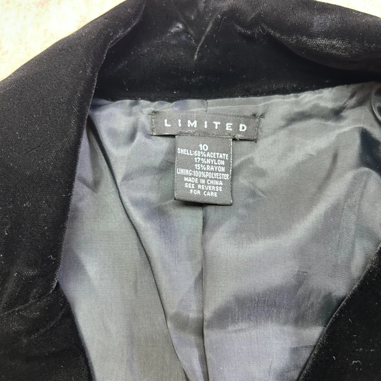 Vintage 90s The Limited Black Velvet Double Breasted Blazer Vest Women Size 10 - Image 3